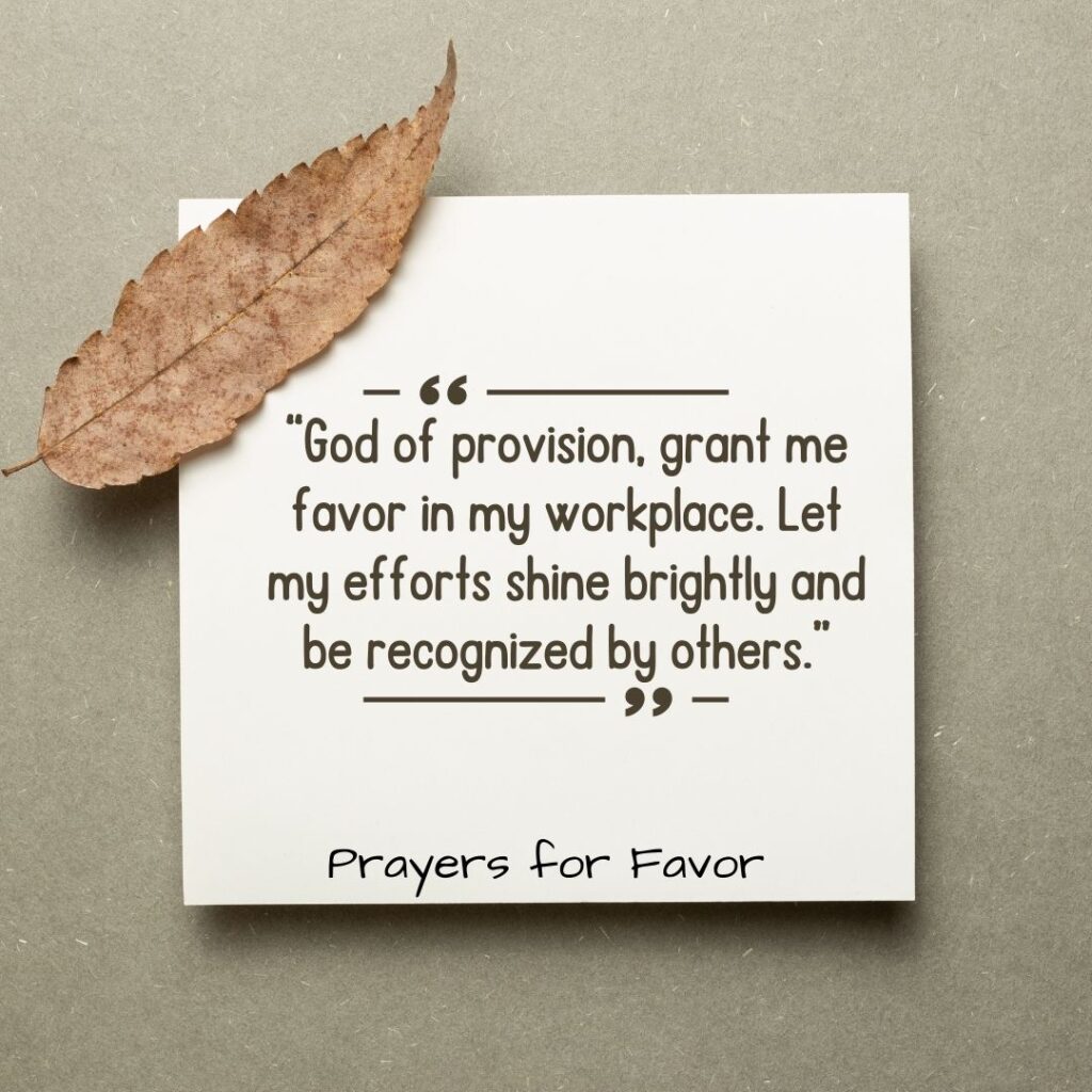 Prayers for Favor