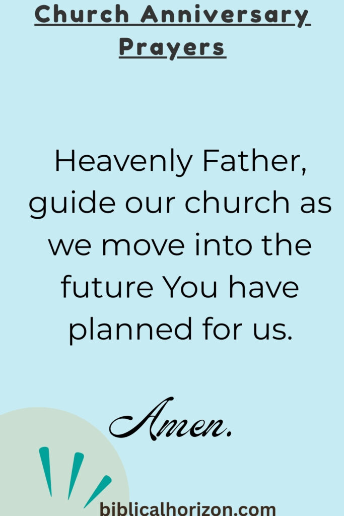 Church Anniversary Prayers