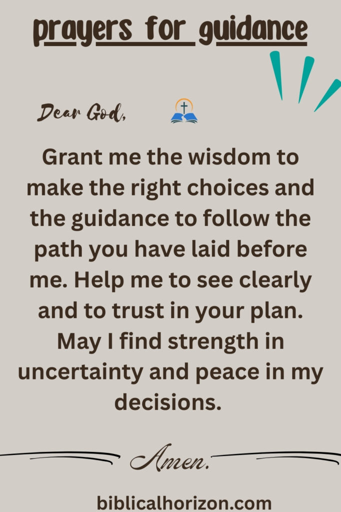 Prayers for Guidance and Wisdom