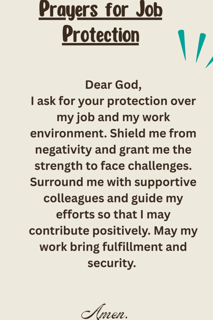 Prayers for Job Protection
