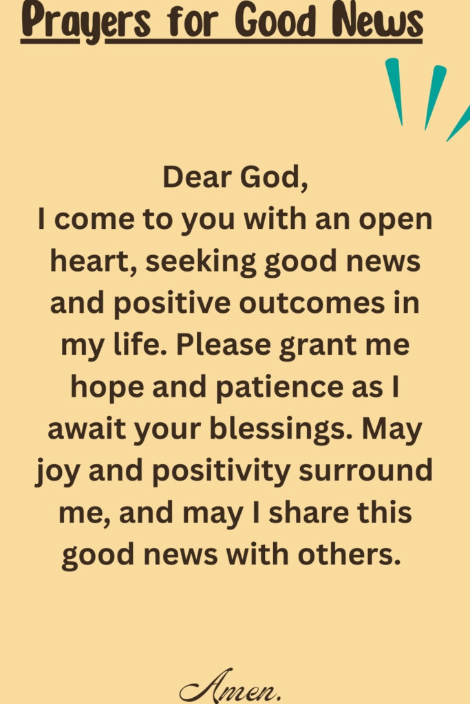 Prayers for Good News